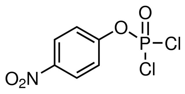 4-Nitrophenyl phosphorodichloridate - CAS:777-52-6 - 1-Dichlorophosphoryloxy-4-nitrobenzene, 4-Nitrophenyl dichlorophosphate, 4-Nitrophenylphosponic dichloride, Phosphorodichloridic acid 4-nitrophenyl est70, 16, 25,hPCl2